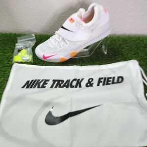 Nike Zoom Pole Vault Elite 3 Track Shoes White Orange Men 12/Women 13.5 Women's